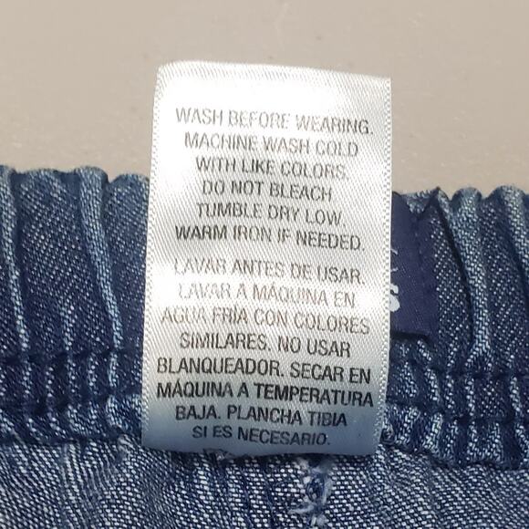 Basic Editions Vintage Denim Capri Pants Sz S Elastic Waist High Rise Pockets - Picture 10 of 10
